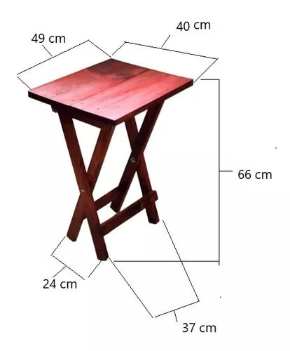 Mesa plegable color rojo